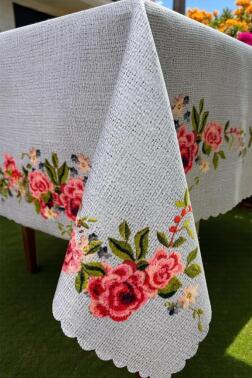 Gülzar Dertsiz Masa Örtüsü 150x150 cm Gri - 3
