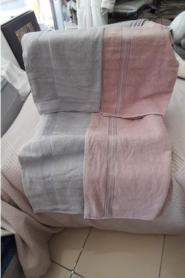 Hande Hamam Takımı 4 Parça Gül Kurusu - Gri - Kristal (1)