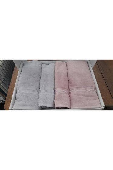 Hande Hamam Takımı 4 Parça Pudra - Gri - Kristal (1)