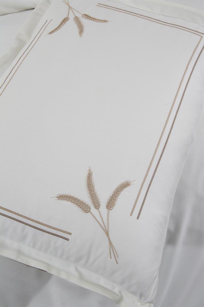 Harvest Pamuk Saten Nakışlı 6 Parça Nevresim Takımı Krem - 4