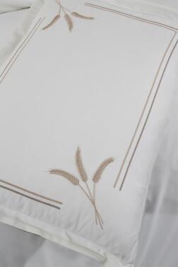 Harvest Pamuk Saten Nakışlı 6 Parça Nevresim Takımı Krem - 4