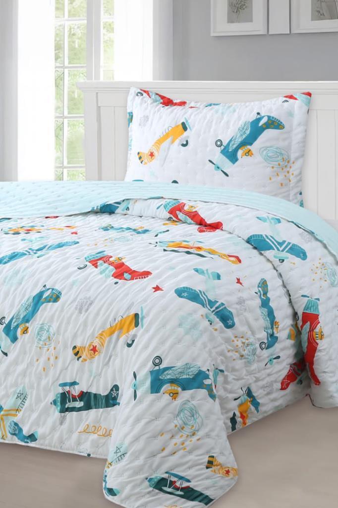 Helicopter Genç Ve Çocuk Tek Kişilik Yatak Örtüsü 180x240 - 1