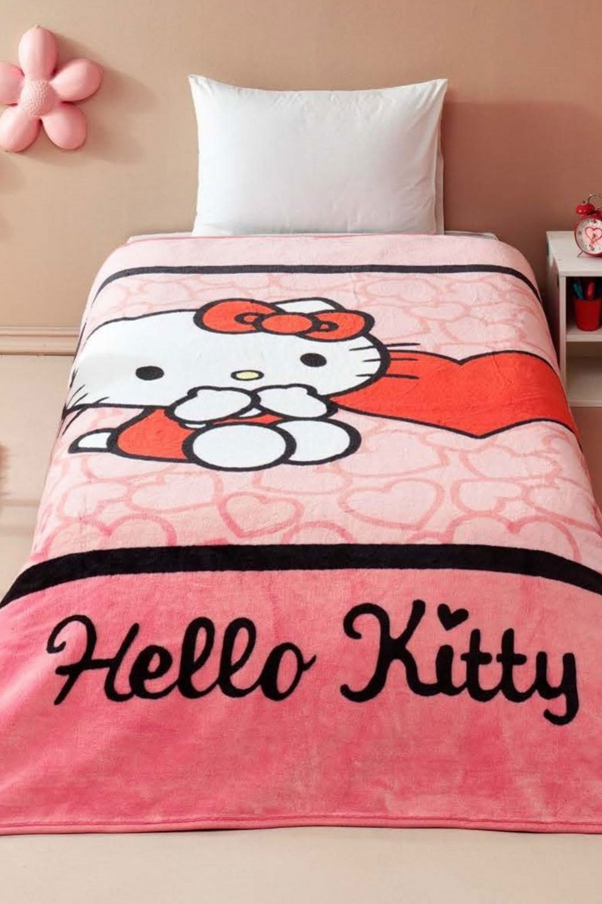 Hello Kitty Lisanslı Tek Kişilik Battaniye - 1