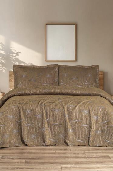 Hermes 3 Parça Çift Kişilik Pike Takımı 230x250 Kahve - Çeyiz Diyarı