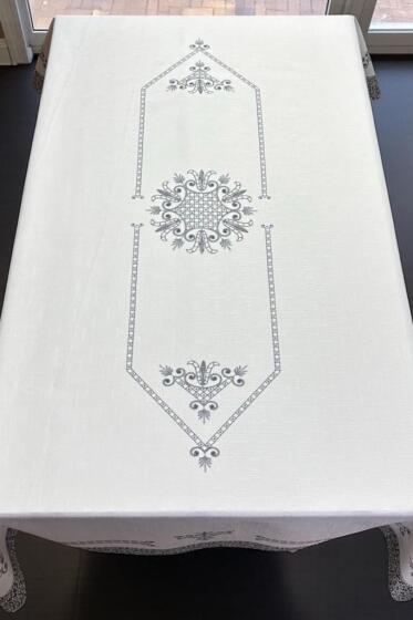 Hümay Dertsiz Masa Örtüsü 150x300 cm Gri - Çeyiz Diyarı (1)