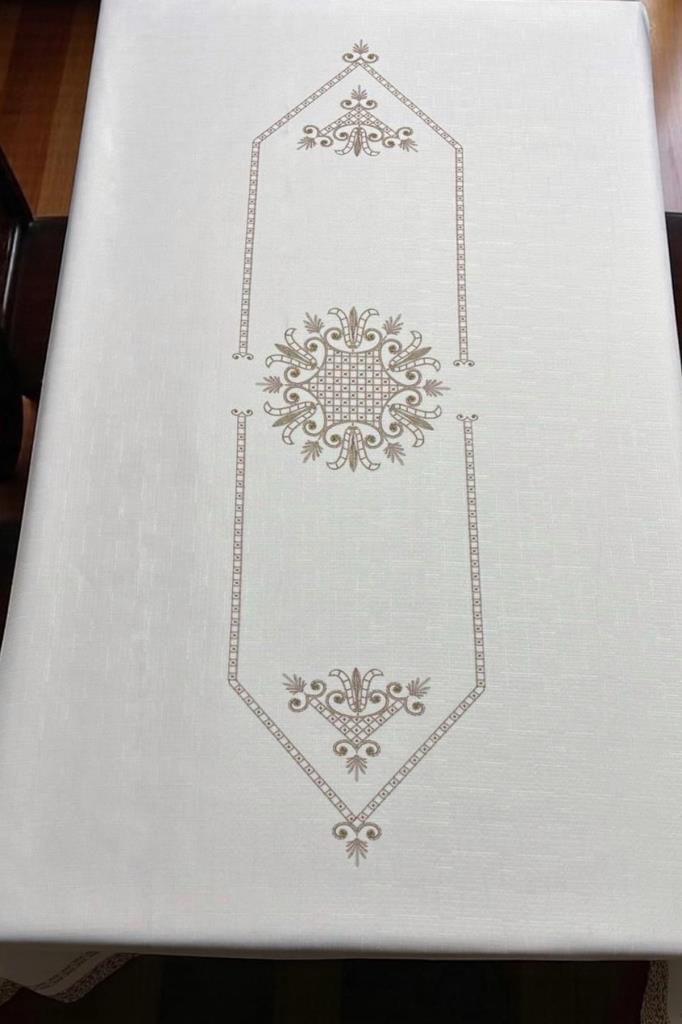 Hümay Dertsiz Masa Örtüsü 150x300 cm Kahve - 2