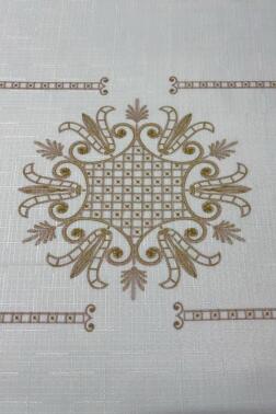 Hümay Dertsiz Masa Örtüsü 150x300 cm Kahve - 3