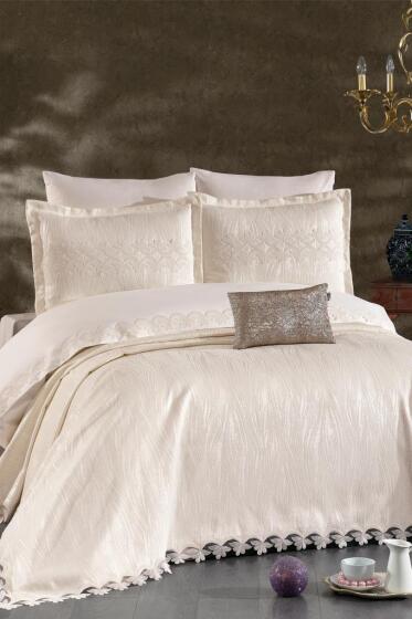 İlay Gelin Seti 8 Parça Ekru - Çeyiz Diyarı