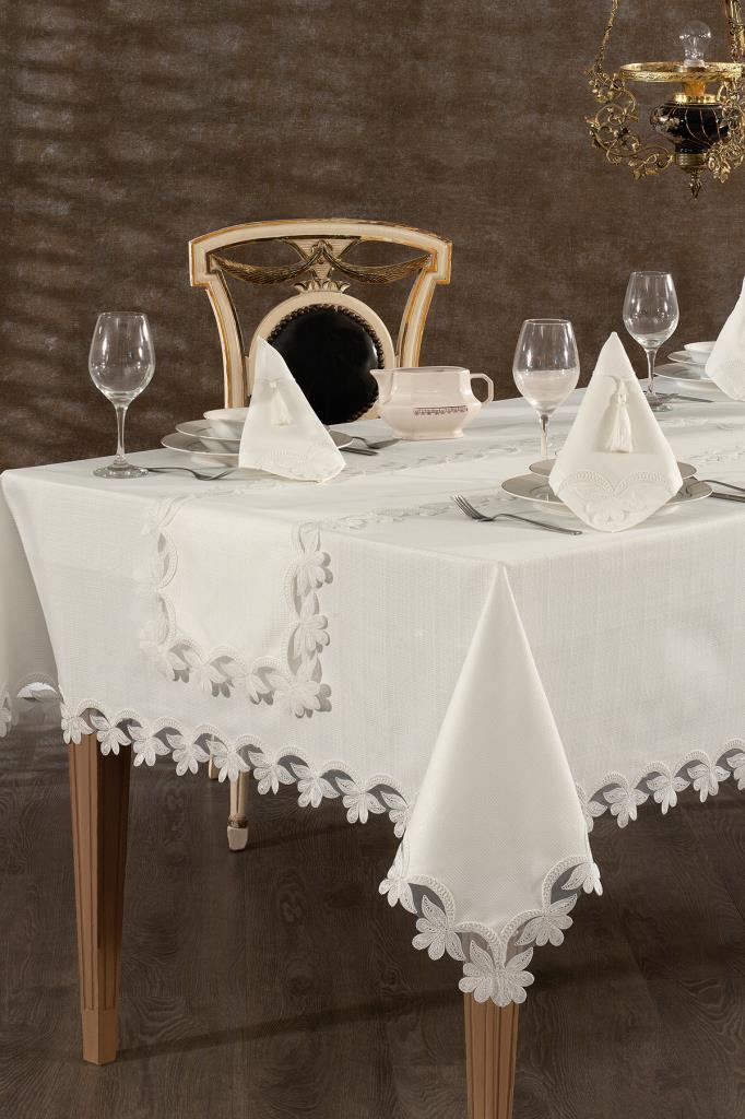 İlay Masa Örtüsü Takımı 26 Parça Ekru - 1