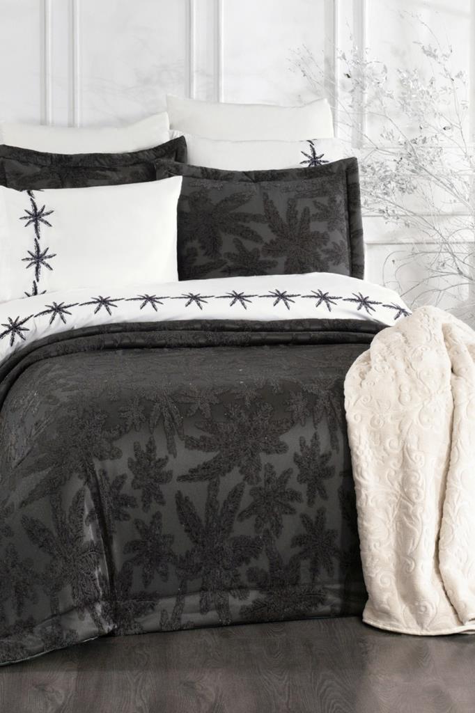 Jasmin 10 Parça Battaniyeli Çeyiz Seti Antrasit - 1