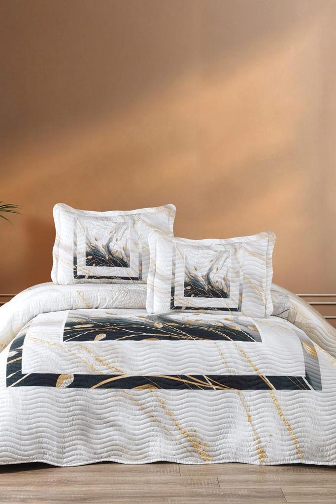 Jimba Baskılı Kapitoneli Çift Kişilik Yatak Örtüsü - 1