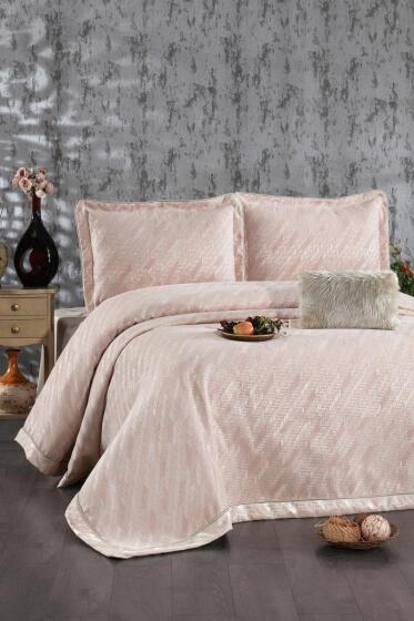 Julia Şönil Çift Kişilik Yatak Örtüsü 260x260 cm Somon - Çeyiz Diyarı