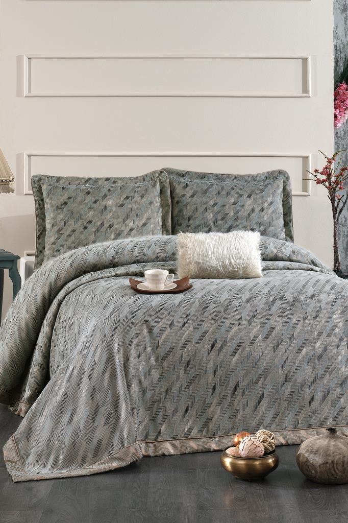 Julia Şönil Çift Kişilik Yatak Örtüsü 260x260 cm Turkuaz - 1