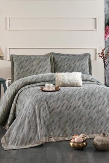 Julia Şönil Çift Kişilik Yatak Örtüsü 260x260 cm Turkuaz - Çeyiz Diyarı