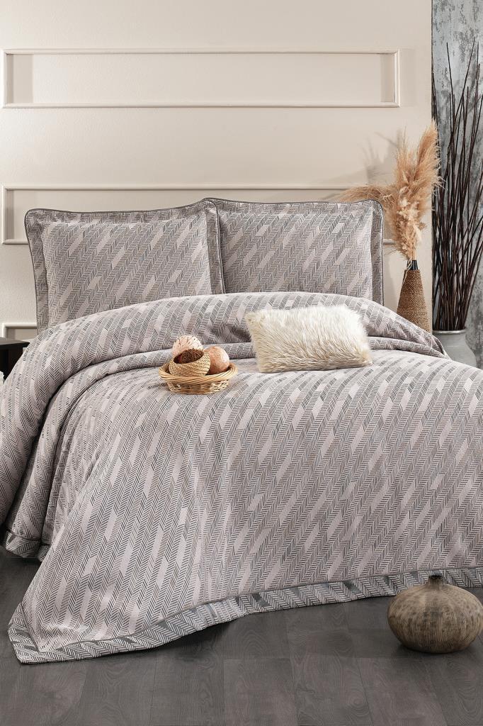 Julia Şönil Çift Kişilik Yatak Örtüsü 260x260 cm Vizon - 1