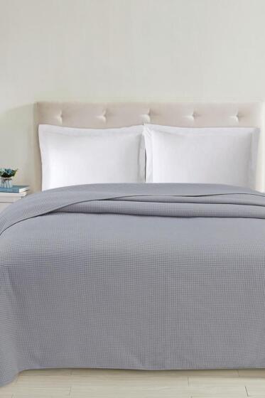 Jülide Tek Kişilik Tek Pike 160x220 cm Gri - Çeyiz Diyarı