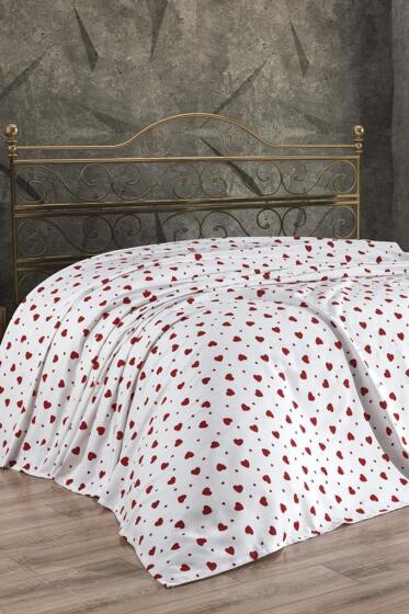 Kalbim Çift Kişilik %100 Pamuklu 240x220 cm Tek Pike - Çeyiz Diyarı
