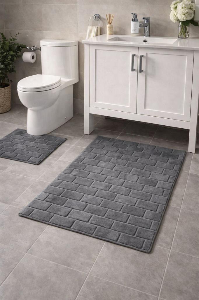 Kalebodur Pamuklu 2li Banyo Paspası Antrasit - 1