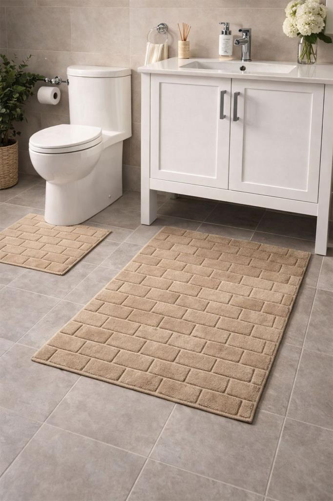 Kalebodur Pamuklu 2li Banyo Paspası Vizon - 1