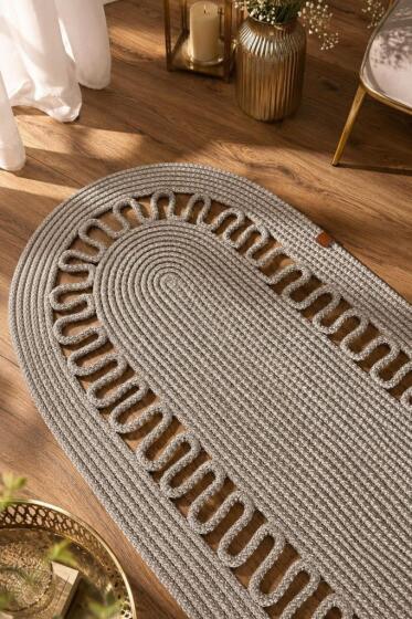 Karanfil Lüks Tığ İşi 33x100 cm Oval Runner Cappucino - Çeyiz Diyarı (1)