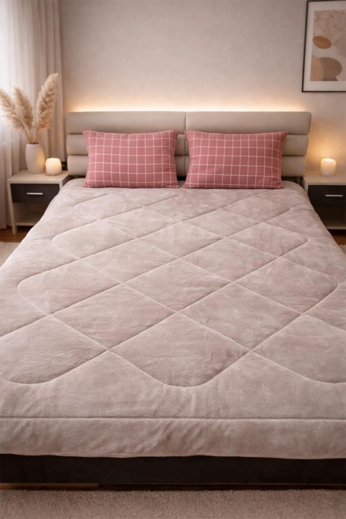 Kare Wellsoft 195x215 Cm Çift Kişilik Yorgan Takımı Kırmızı - 2