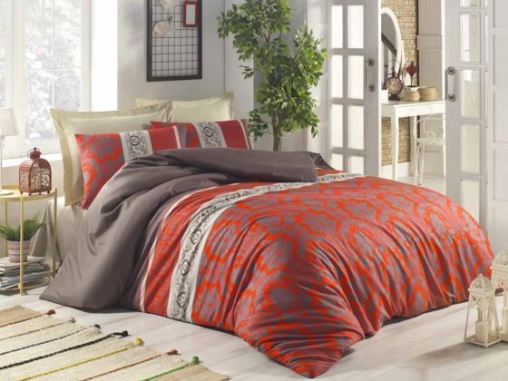 Karen %100 Pamuk Tek Kişilik Nevresim Takımı Kırmızı - Çeyiz Diyarı