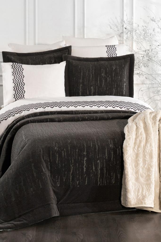 Karmen 10 Parça Battaniyeli Çeyiz Seti Antrasit - 1