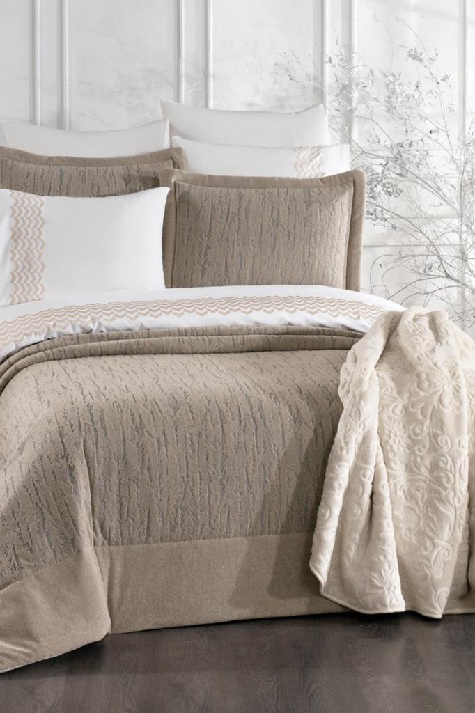 Karmen 10 Parça Battaniyeli Çeyiz Seti Bej - 1