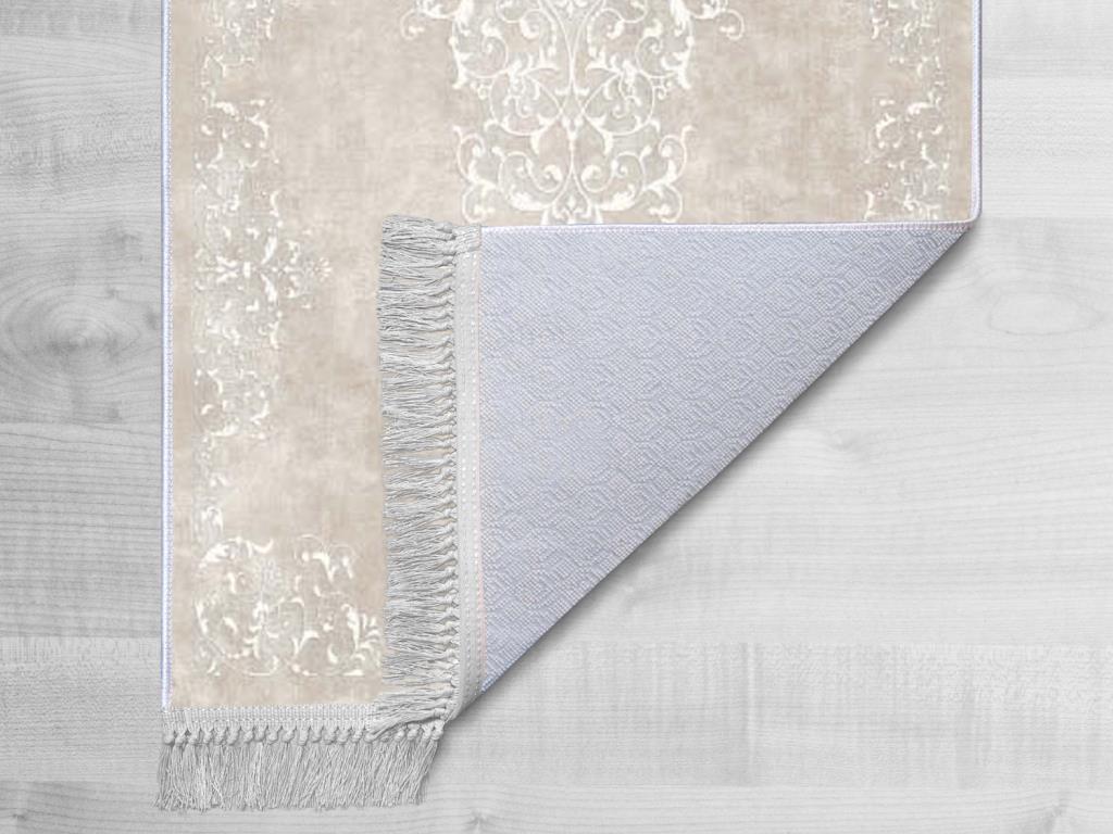 Kaymaz Taban Dijital Baskı Kadife Halı Alberta Krem 80x150 cm - 2