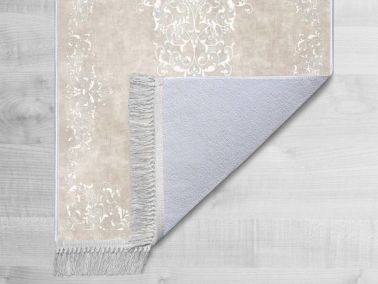 Kaymaz Taban Dijital Baskı Kadife Halı Alberta Krem 80x200 cm - 2
