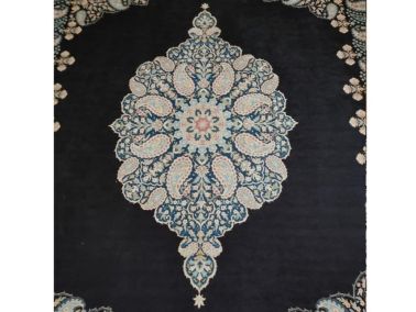 Kaymaz Taban Dijital Baskı Kadife Halı Belle Siyah 200x300 cm - 2