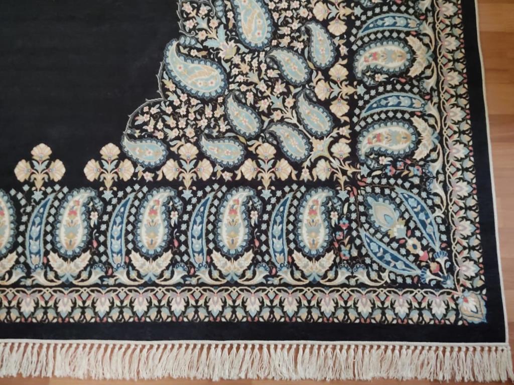 Kaymaz Taban Dijital Baskı Kadife Halı Belle Siyah 200x300 cm - 3