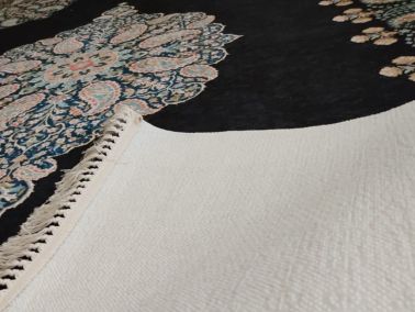 Kaymaz Taban Dijital Baskı Kadife Halı Belle Siyah 200x300 cm - 4