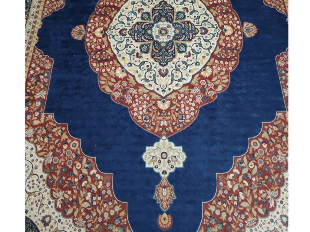 Kaymaz Taban Dijital Baskı Kadife Halı Berthe Lacivert 200x300 cm - 2