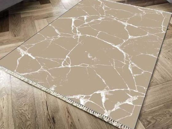 Kaymaz Taban Dijital Baskı Kadife Halı Crack Wall Bej 80x200 cm - Çeyiz Diyarı