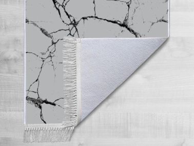 Kaymaz Taban Dijital Baskı Kadife Halı Crack Wall Gri 100x300 cm - 2