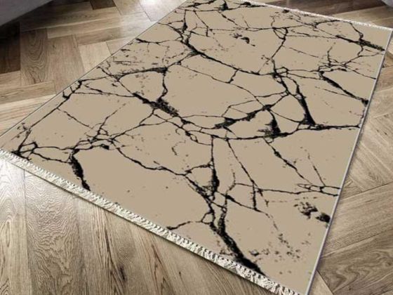 Kaymaz Taban Dijital Baskı Kadife Halı Crack Wall Kahve 80x200 cm - Çeyiz Diyarı