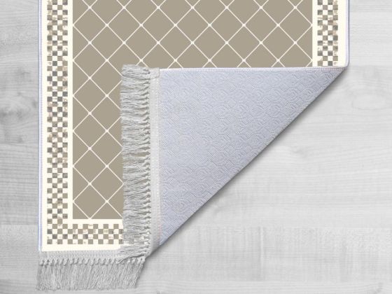 Kaymaz Taban Dijital Baskı Kadife Halı Dama Cappucino 180x280 cm - Çeyiz Diyarı (1)