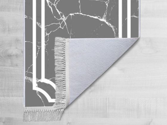 Kaymaz Taban Dijital Baskı Kadife Halı Linear Stone Antrasit 180x280 cm - Çeyiz Diyarı (1)