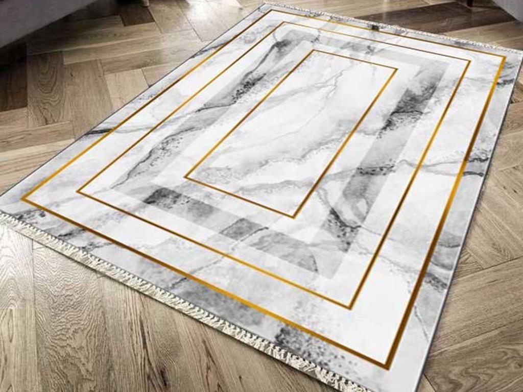 Kaymaz Taban Dijital Baskı Kadife Halı Shape 80x140 Cm - 1