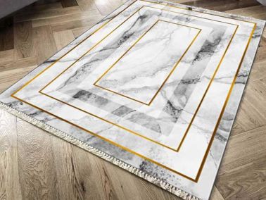 Kaymaz Taban Dijital Baskı Kadife Halı Shape 80x150 cm - 1
