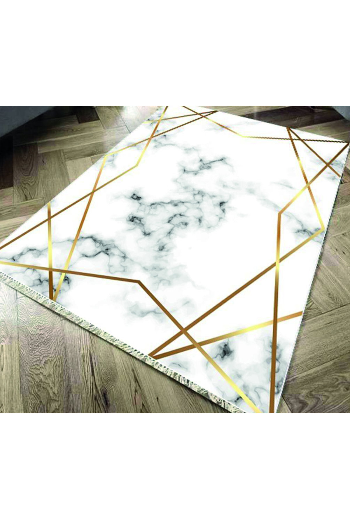 Kaymaz Taban Dijital Baskı Kadife Halı Stars 80x140 Cm - 1