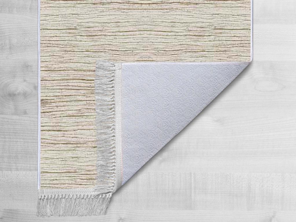 Kaymaz Taban Dijital Baskı Kadife Halı Stripe Bej 80x200 cm - 2