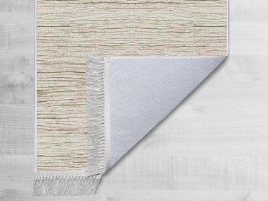 Kaymaz Taban Dijital Baskı Kadife Halı Stripe Bej 80x200 cm - 2