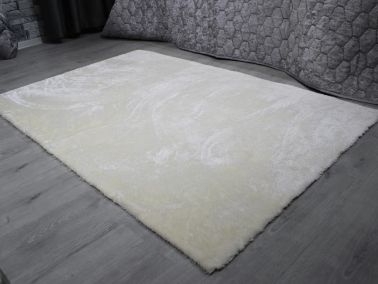 Kaymaz Taban Eksen Peluş Halı Krem 200x300 Cm - 1