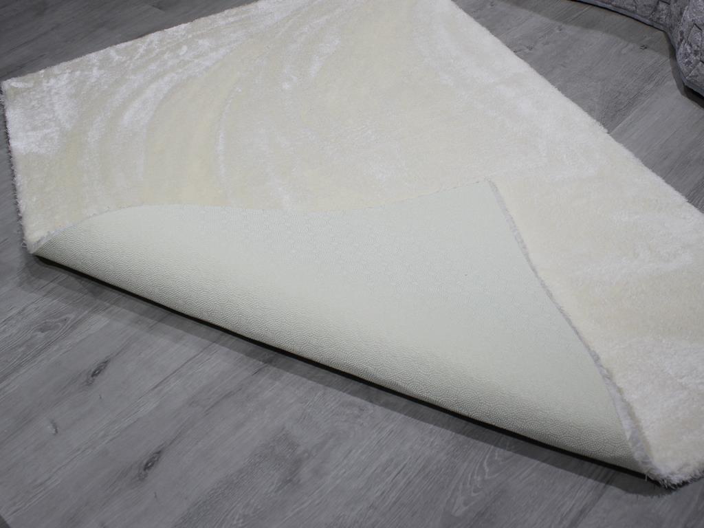 Kaymaz Taban Eksen Peluş Halı Krem 80x200 Cm - 2