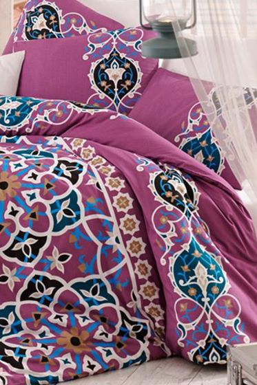 Kayra %100 Pamuk Çift Kişilik Nevresim Takımı Pembe - Çeyiz Diyarı (1)