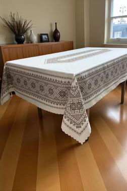 Kervan Dertsiz Masa Örtüsü 150x150 cm Kahve - 1