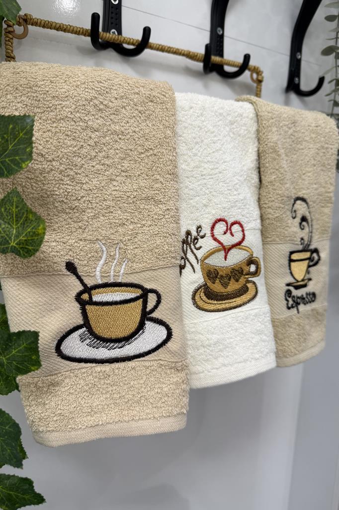 Kokora Nakışlı 3lü Mutfak Havlu Takımı 30x50 Cm - 2