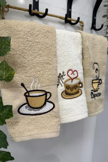 Kokora Nakışlı 3lü Mutfak Havlu Takımı 30x50 Cm - Çeyiz Diyarı (1)
